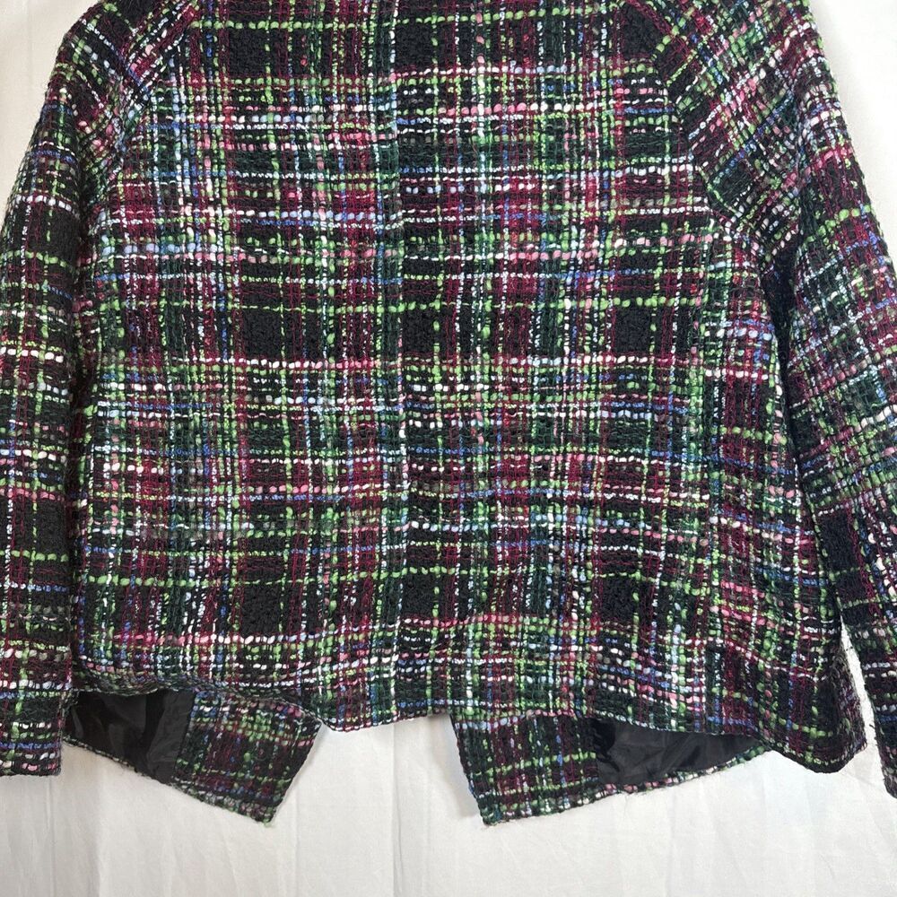 Women’s Multicolored Wool Blend Blazer Size 14 Petite Preowned - Picture 14 of 16